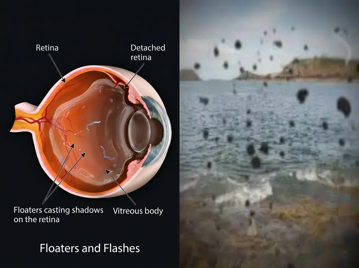 Eye floaters retinal detachment warning sign
