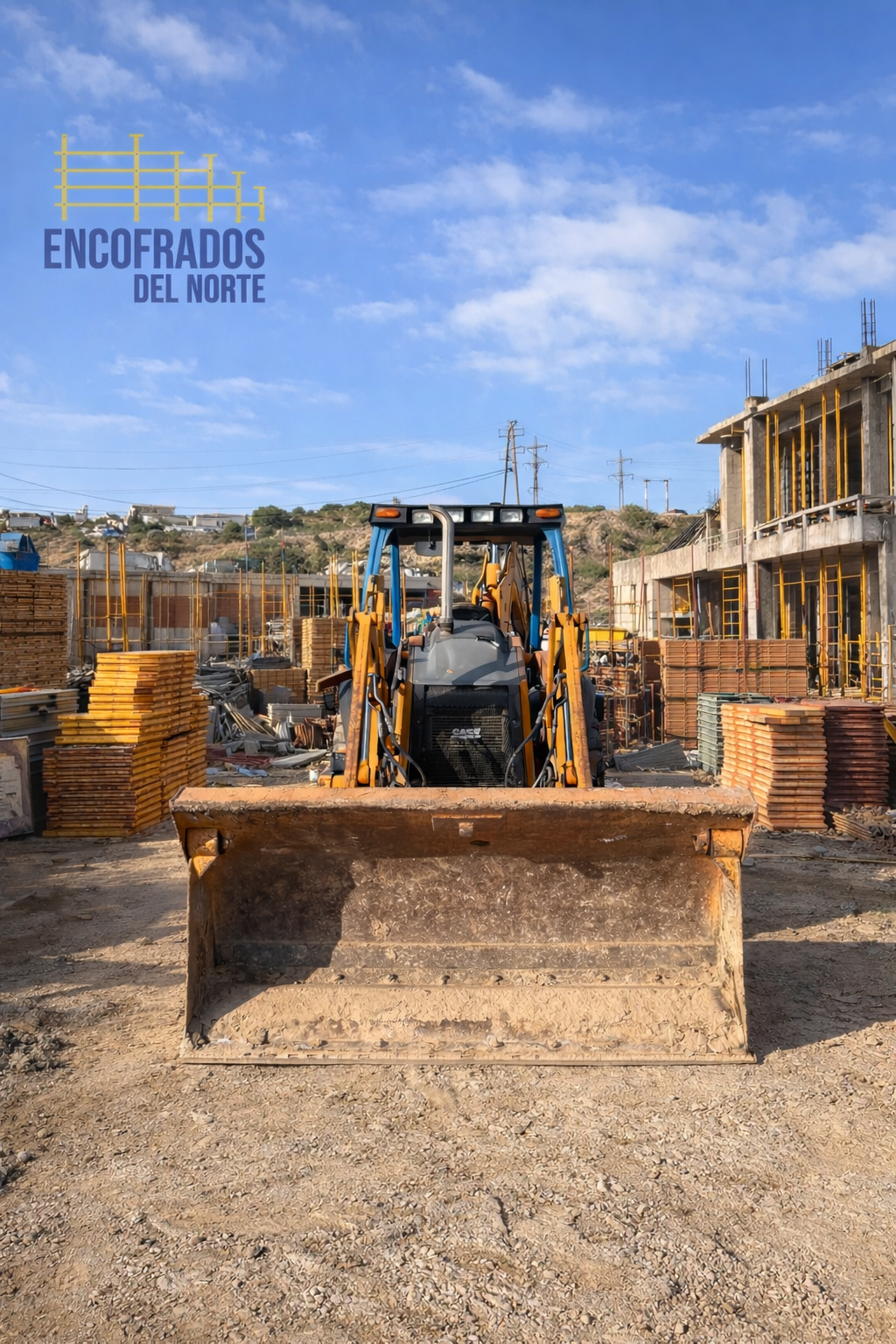 Retroexcavadora en obra