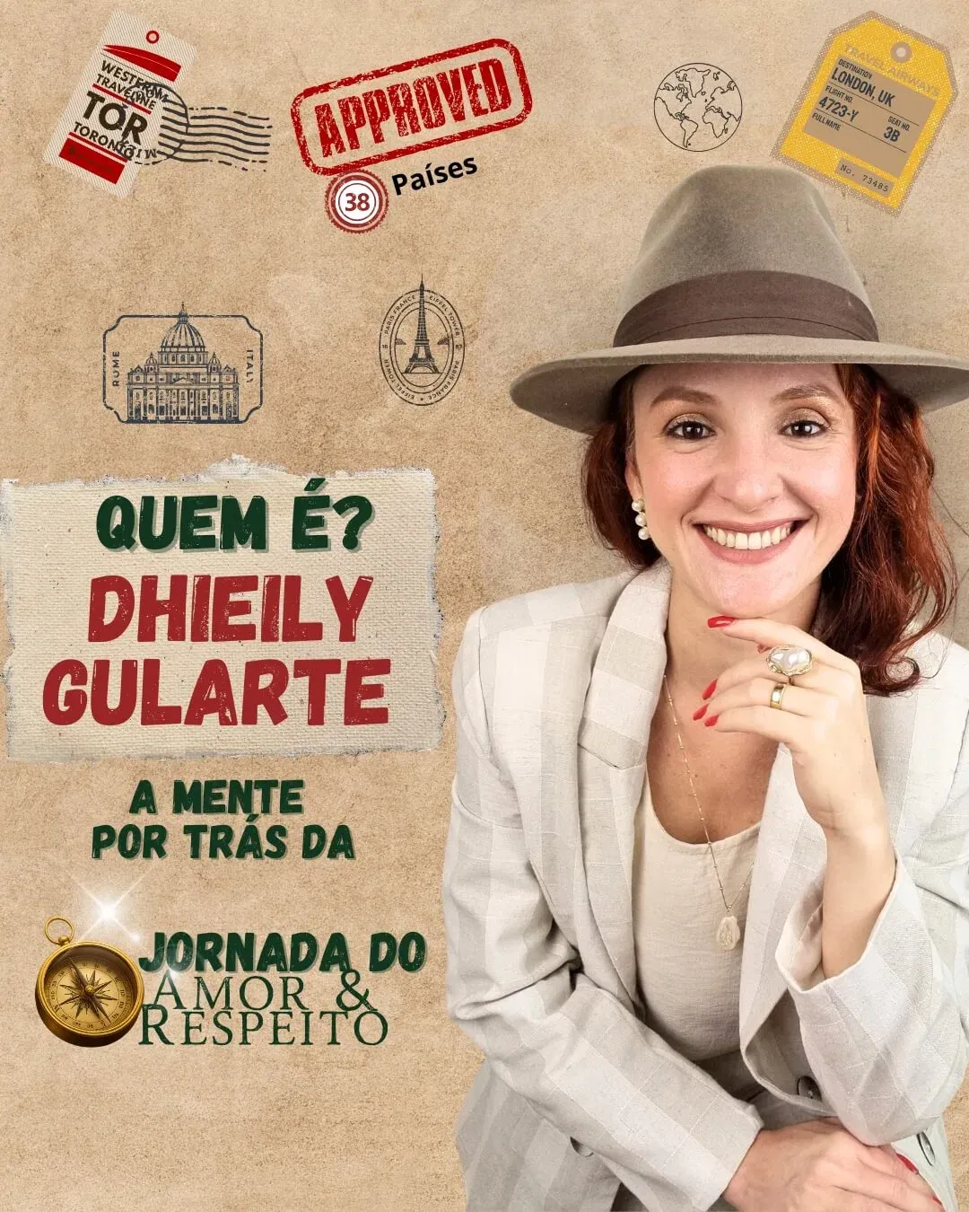 Dhieily Gularte sorrindo, banner Quem é